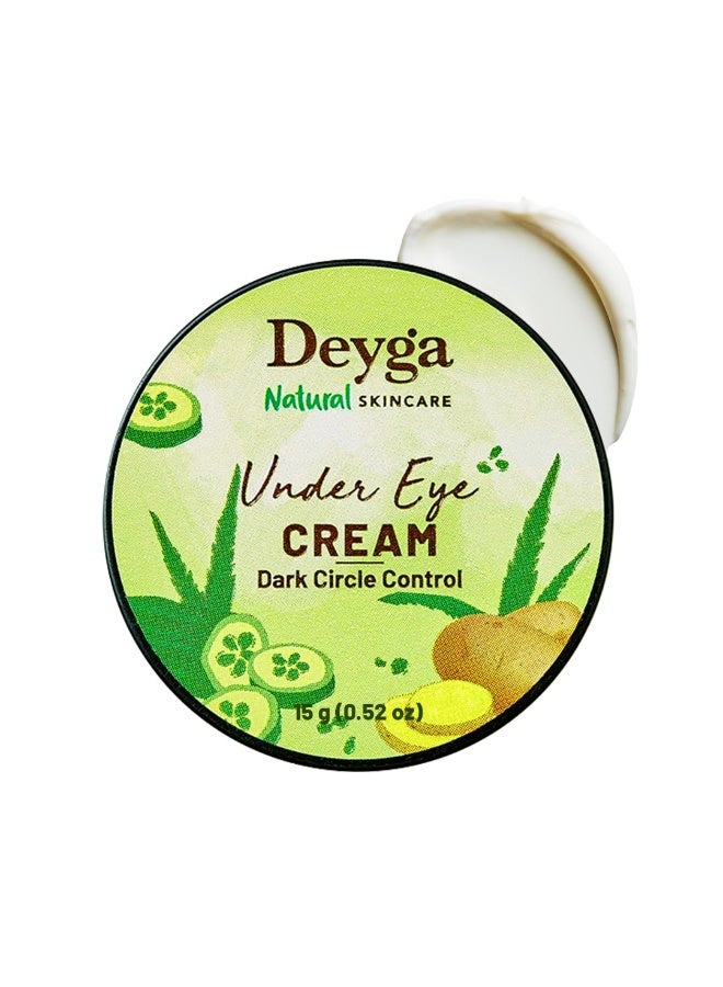 Deyga Under Eye Cream 15g | Lightens Dark Circles, Reduces Puffiness & Fine Lines | Chemical-Free | For Men & Women - Image 1